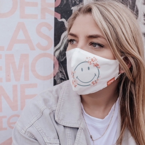 Maseczka "Smiley" biała