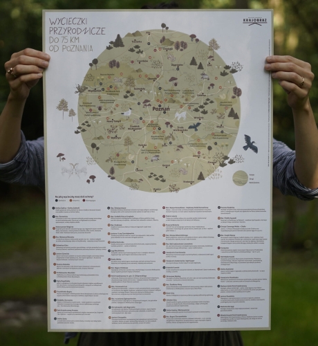 Plakat "Wycieczki przyrodZicze do 100 km od Poznania"