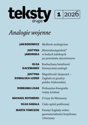 Teksty Drugie 1/2026 – Analogie wojenne